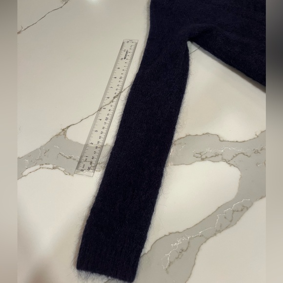 Sezane Navy and White Lace long Sleeve Sweater - Picture 8 of 8